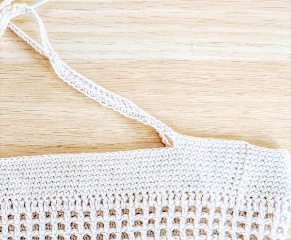 crochet market bag handle