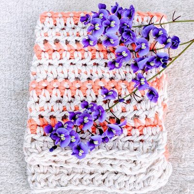 Crochet cotton washcloth