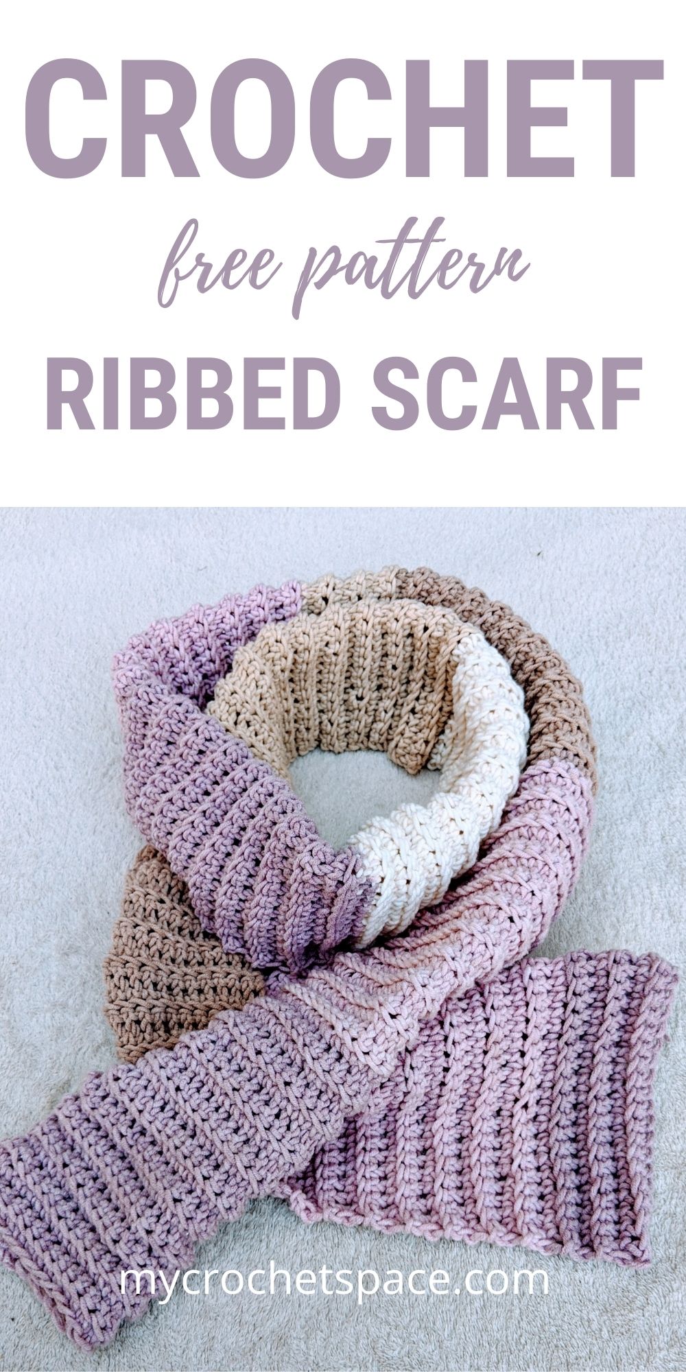 Crochet Ribbed Scarf My Crochet Space