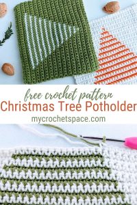 Crochet Christmas Tree Potholder - My Crochet Space