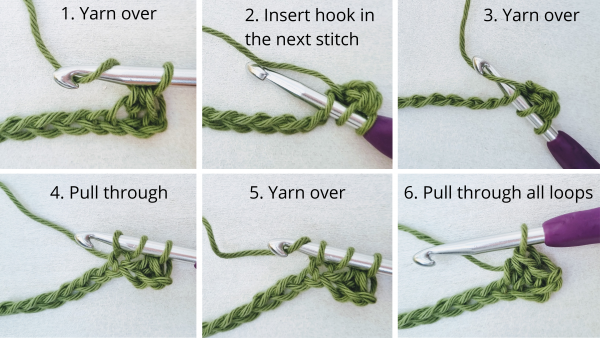 Half shop double crochet