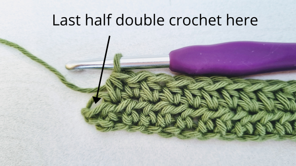 last half daouble crochet 