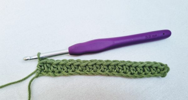 one row of half double crochet completed