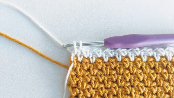 moss stitch crochet tutorial colour change