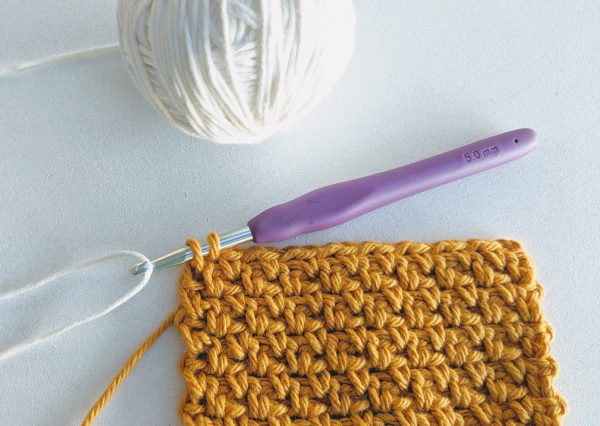 moss stitch crochet tutorial colour change