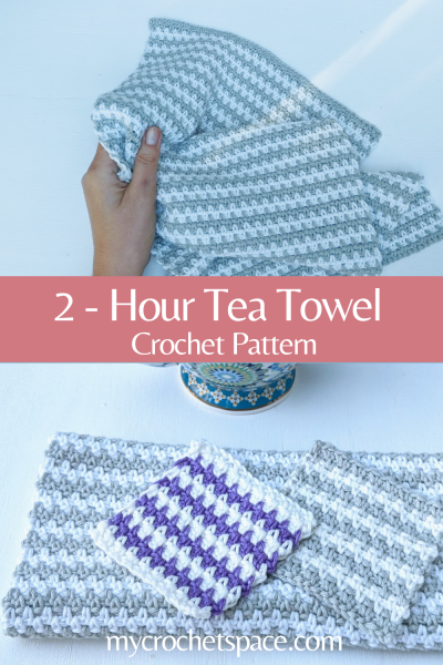 Moss Stitch Dish Towel  Easy Crochet Tutorial 