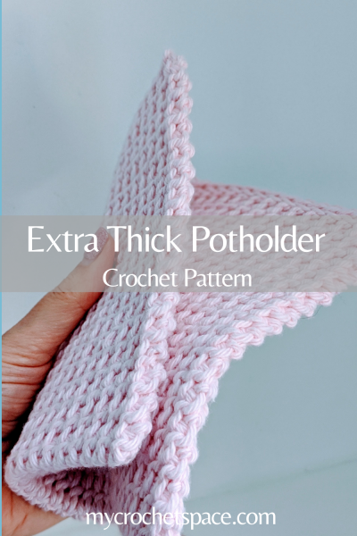 Simple Double Thick Potholder - Single Crochet - A More Crafty Life