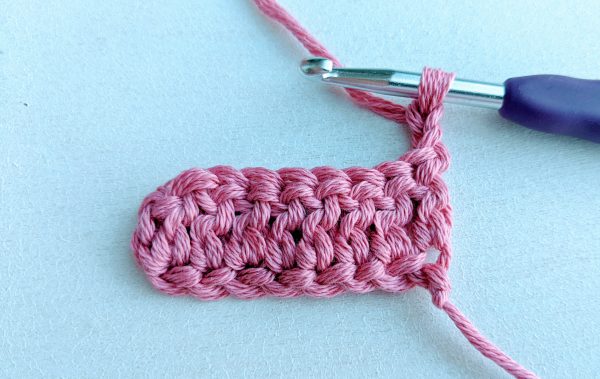 second row double crochet