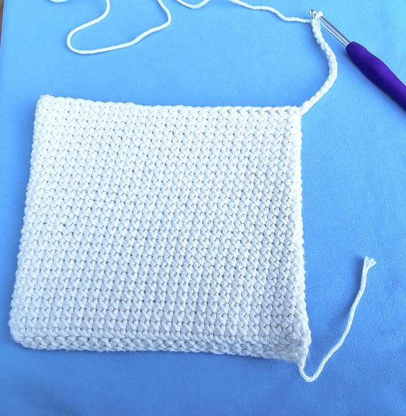 crochet potholder in progress