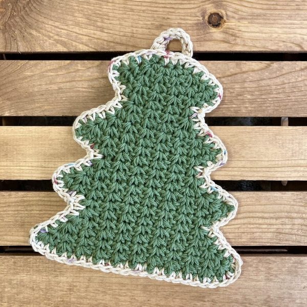 green tree potholder