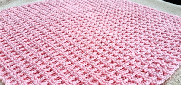 Waffle stitch baby blanket written online pattern