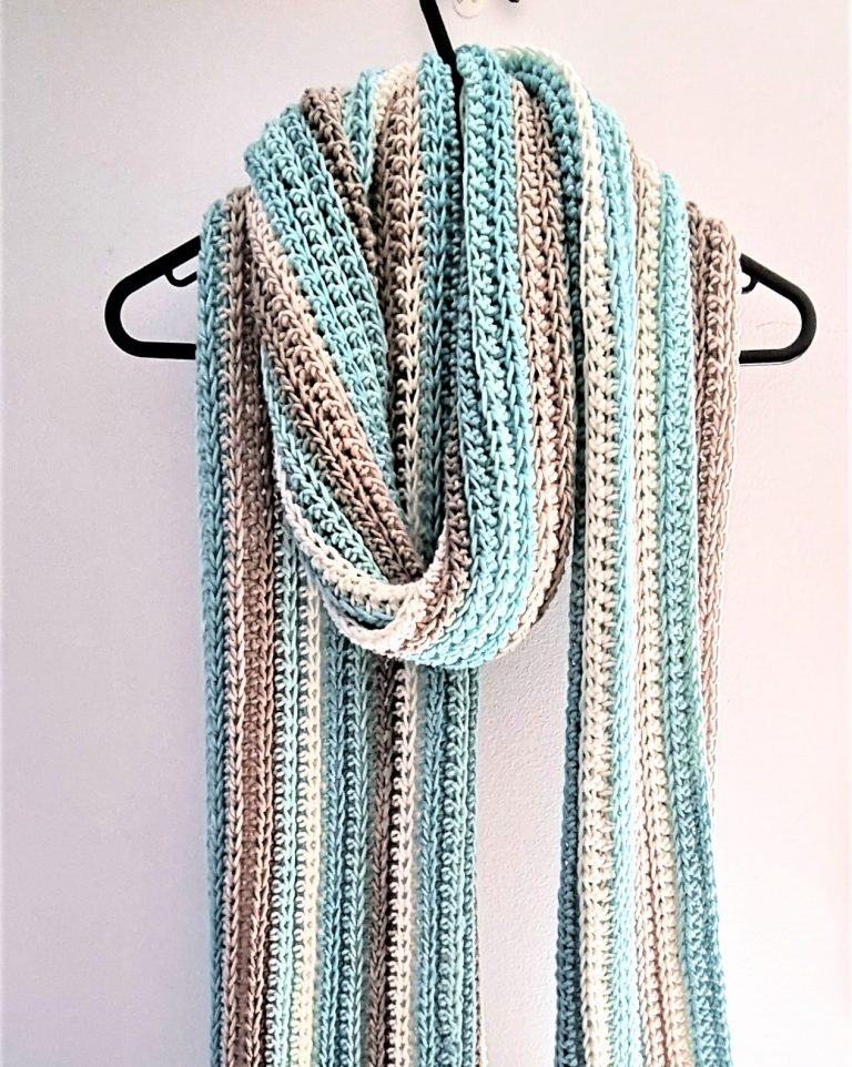 Ocean Breeze Crochet Scarf with Fringe