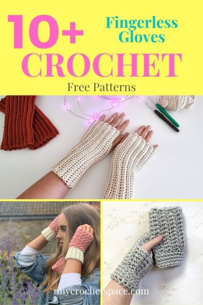 Crochet fingerless glove free pattern - Fosbas Designs