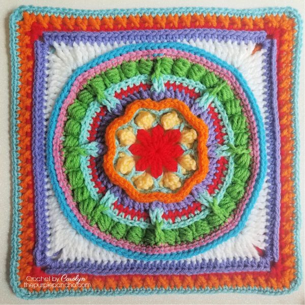 unusual crochet granny square with texture