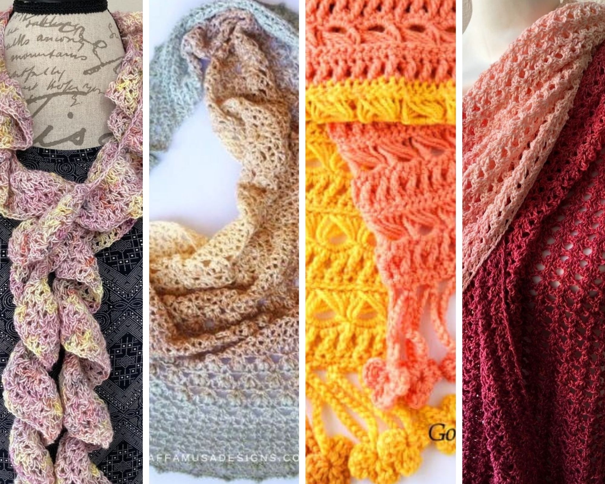 Gorgeous Multi-Color Scarf Made with Red Heart Unforgettable Yarn - Free  Pattern