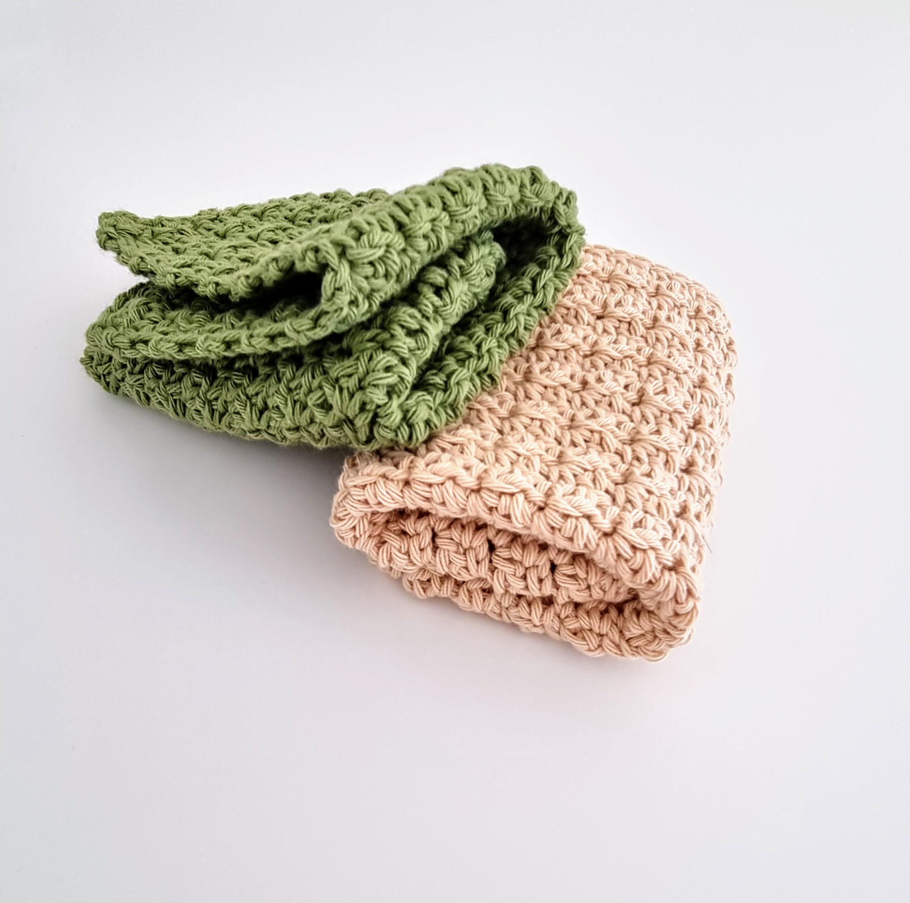 Crochet Cotton Dish Cloth Dish Rag Wash Cloth Green Red 