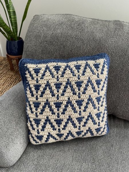 mosaic crochet pillow cover
