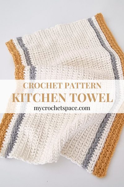 Petit Checks in Ash Grey Crochet Kitchen Towel