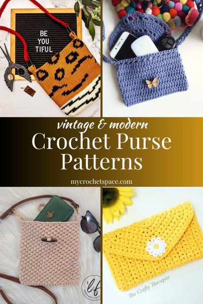 Buy Small Crochet Purse Pattern Crochet Bag With Fold Over Flap and Metal  Chain the Cassidy Bag Online in India - Etsy
