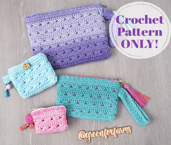 Knitting Bag Lightweight Zipper Crochet Shoulder Tote bag case