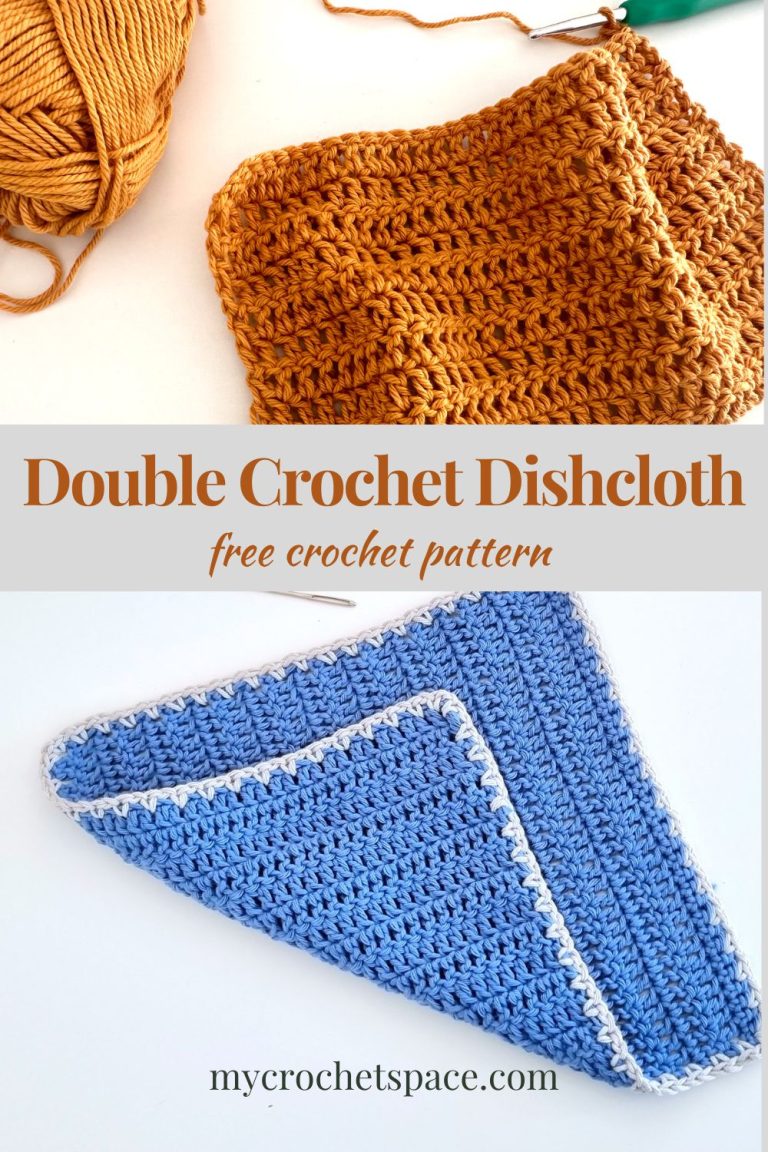 Beginner Double Crochet Dishcloth Pattern - My Crochet Space