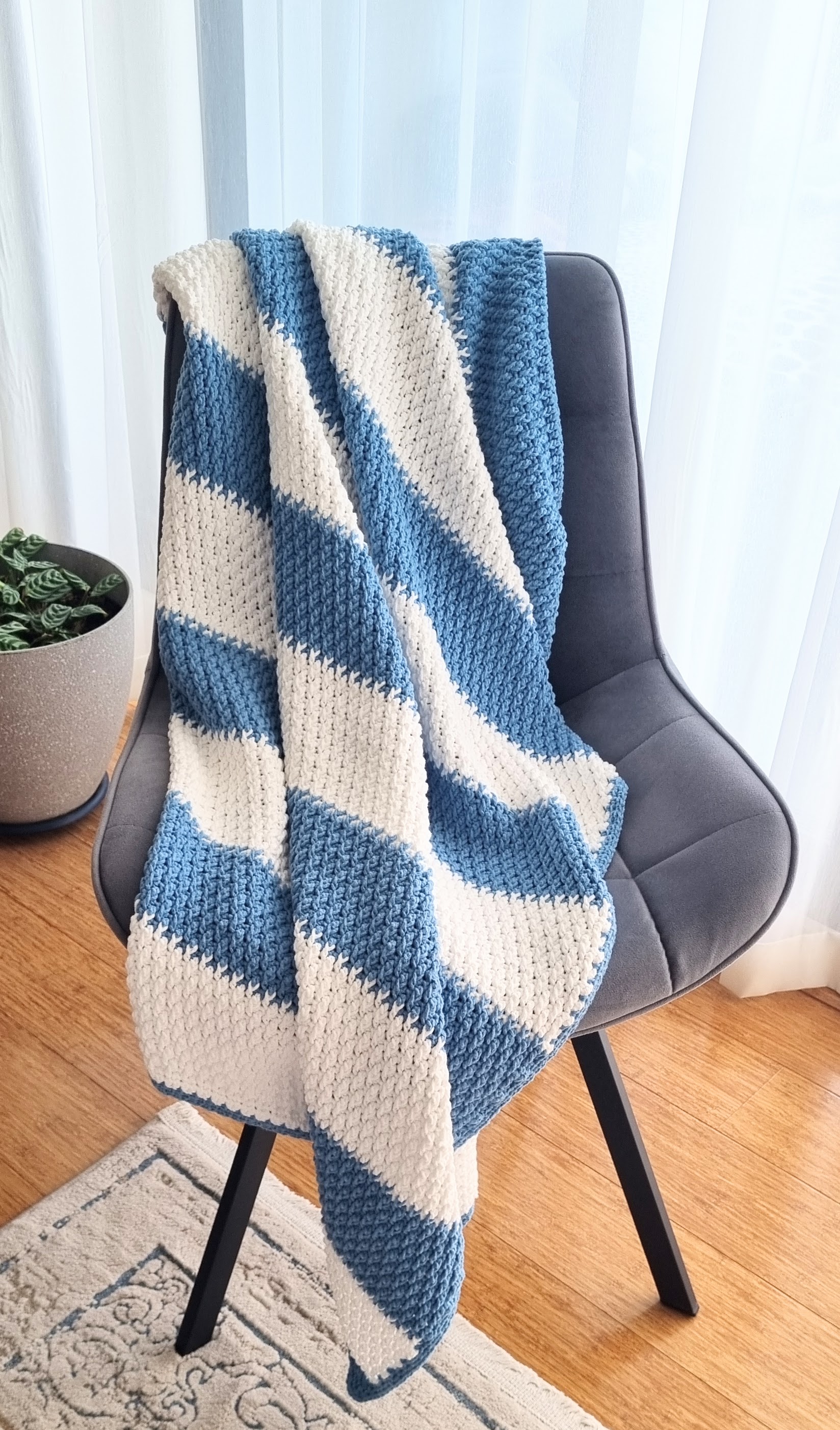 Modern Crochet Blanket Sea Breeze Throw My Crochet Space