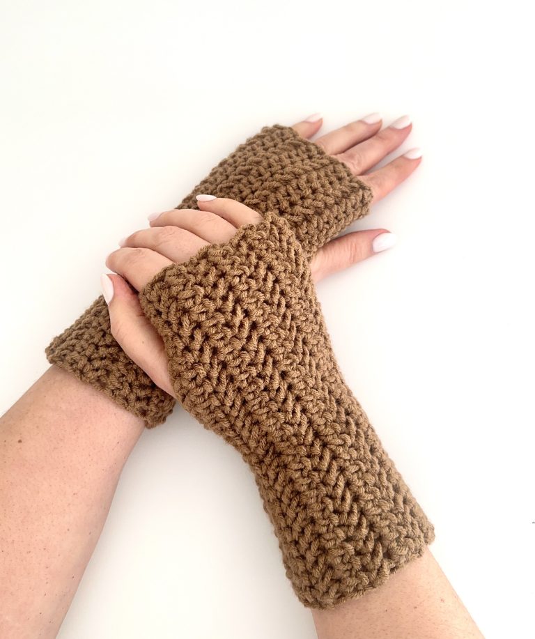 Cozy Up for Fall – Herringbone Crochet Fingerless Gloves