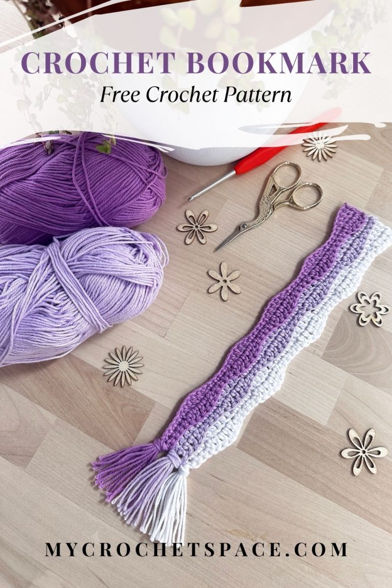 Ripples crochet bookmark free pattern