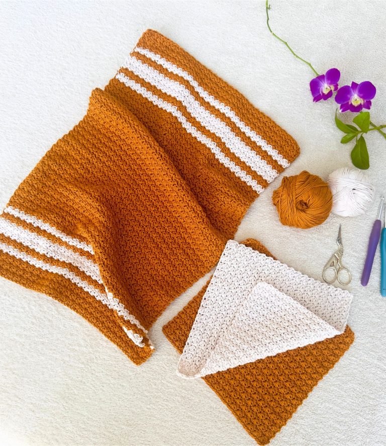 Harmony crochet towel and washcloth set free pattern