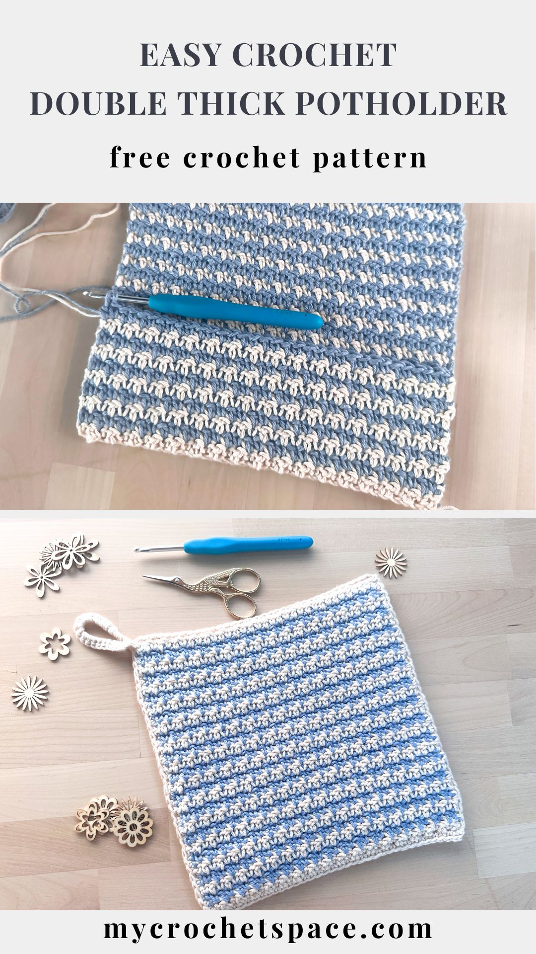 Double Thick Crochet Potholder Houndstooth Pattern My Crochet Space