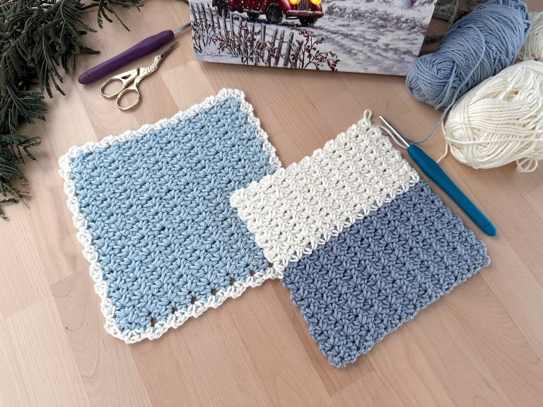 Winter Wonder crochet washcloth free pattern