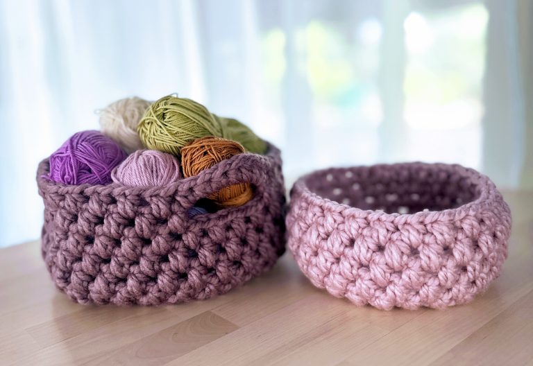 Crochet basket free pattern with sturdy base