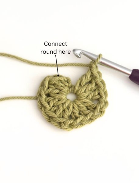 Finalising the first round of basic granny square