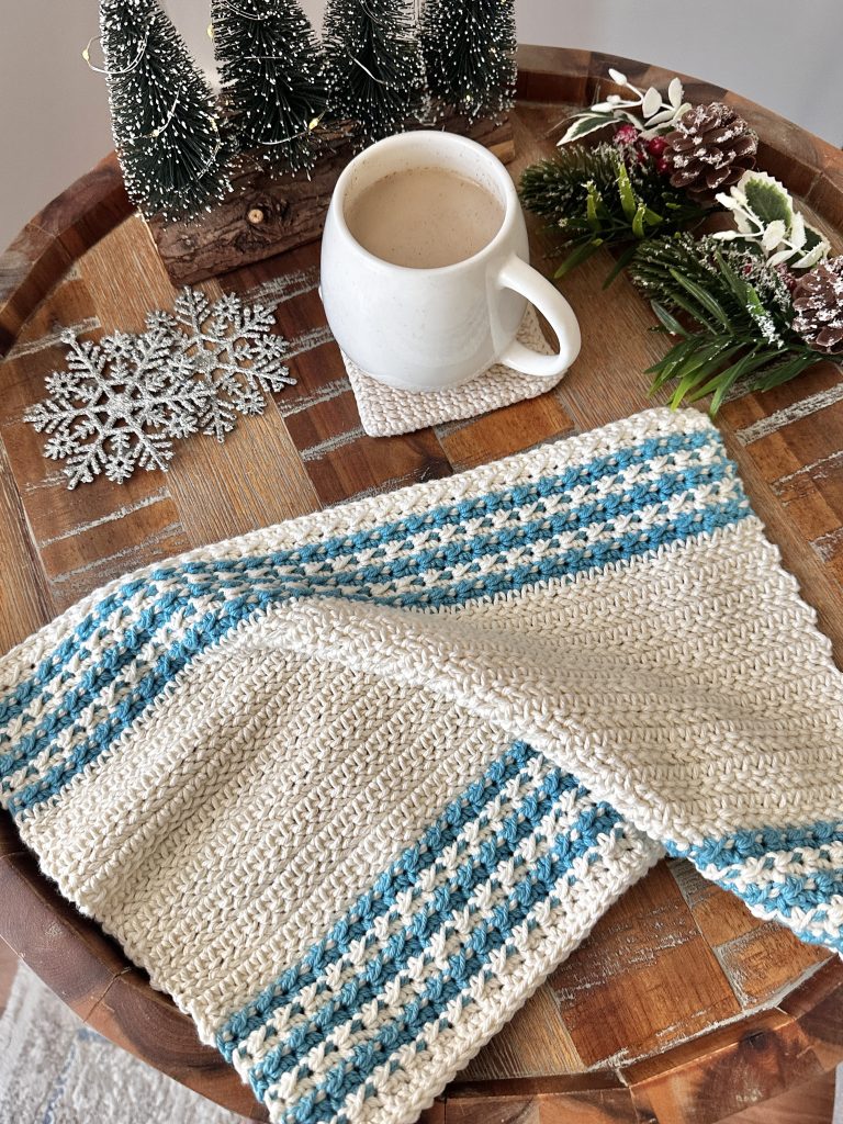 Frosty Days crochet hand towel free pattern